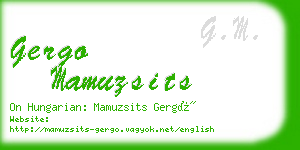 gergo mamuzsits business card